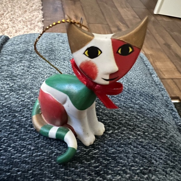 Vintage 2002 Goebel Rosina Wachtmeister Patchwork porcelain cat ornament - Picture 1 of 4